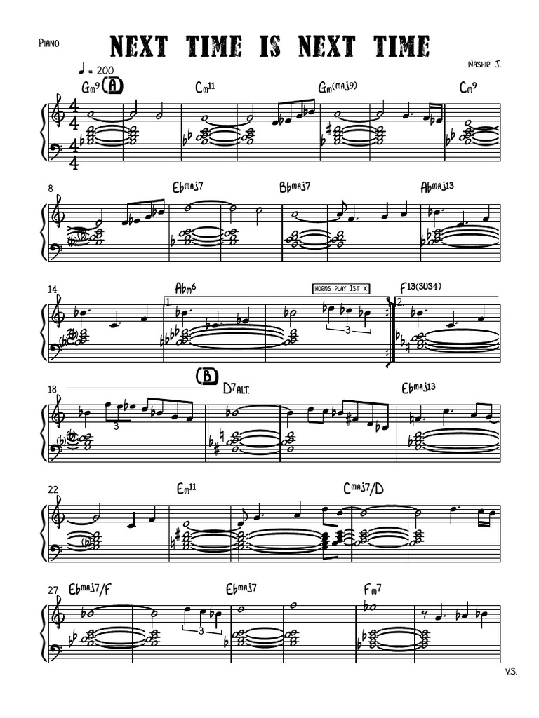 (O) Next Time Is Next Time - Piano | PDF