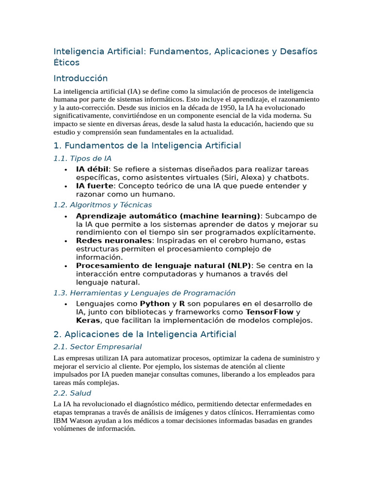Fundamentos y Desafíos de la IA | PDF | Inteligencia artificial ...
