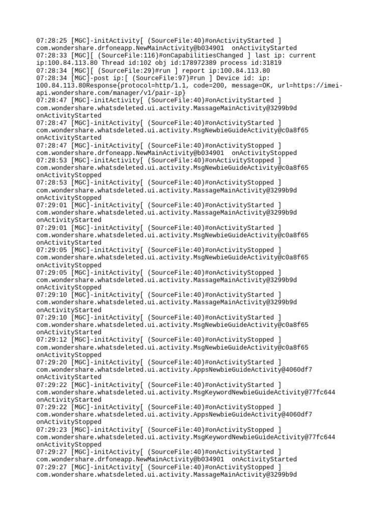 Wondershare App Activity Log | PDF | Computing | Computer Science