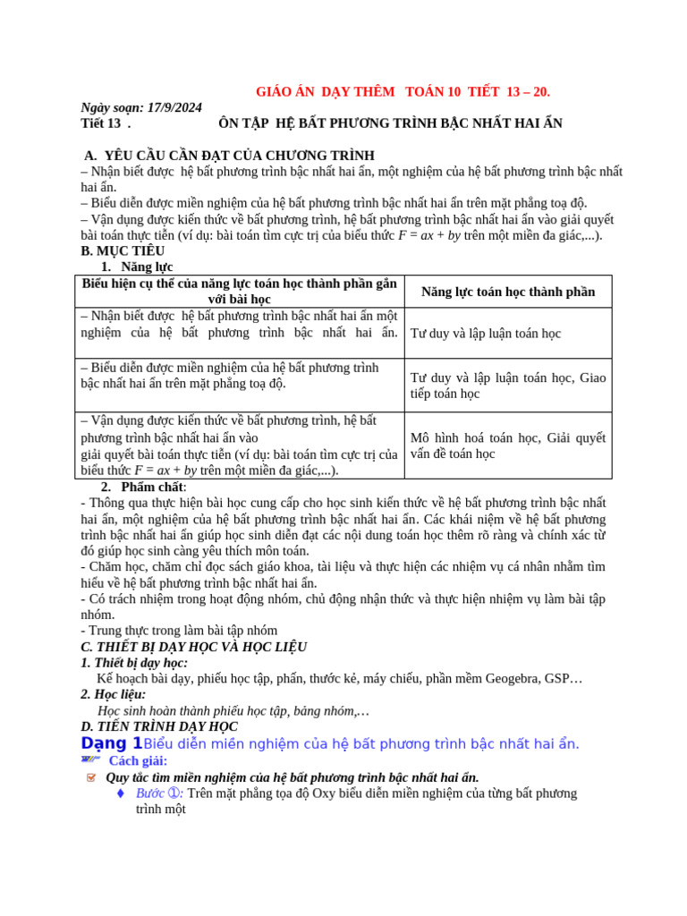 Toán 10 - DT - Đ T 2 - Ca 13-20 | PDF