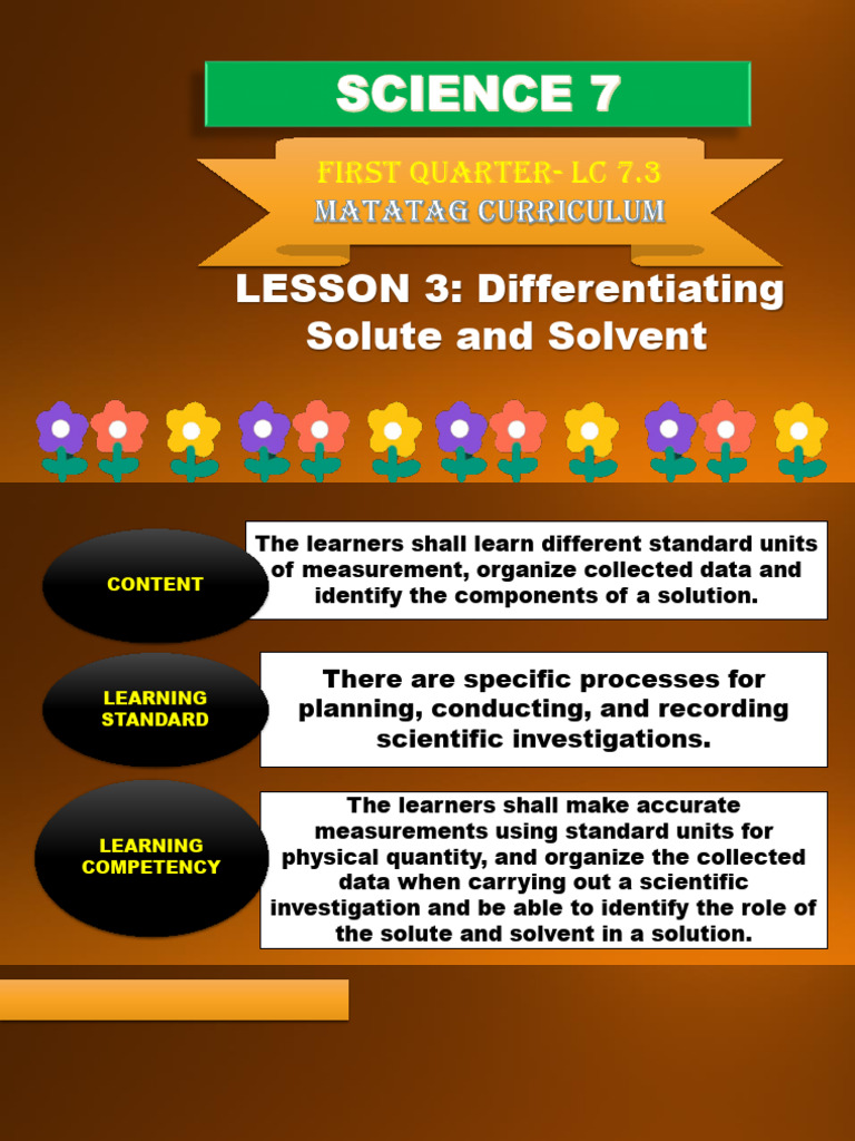 Q1 LC7.3 Differentiating Solute and Solvent | PDF | Mixture | Solubility