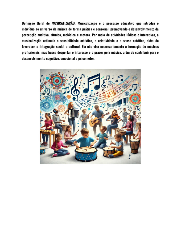 Importância da Musicalização na Educação | PDF