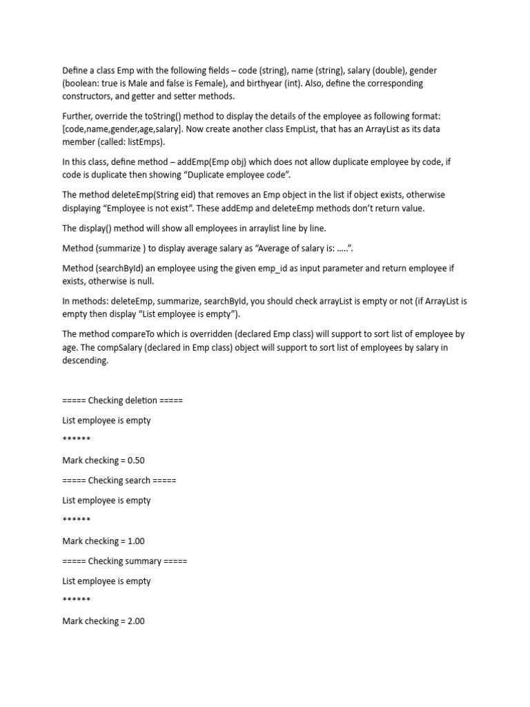 6710be317f41d50dbfbf6dc2 Employee | PDF | Constructor (Object Oriented ...