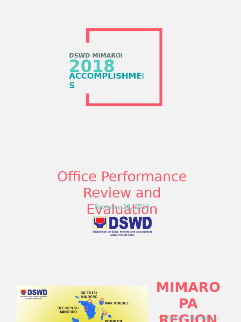 DSWD MIMAROPA 2018 Performance Review | PDF