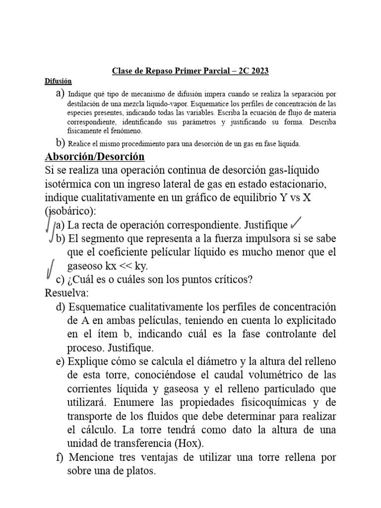 Clase de Repaso Primer Parcial 2C 2023 | PDF | Gases | Materiales ...