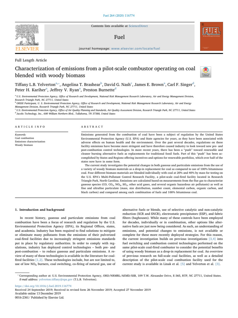 Coal-Biomass Combustion Emissions Study | PDF | Exhaust Gas | Coal