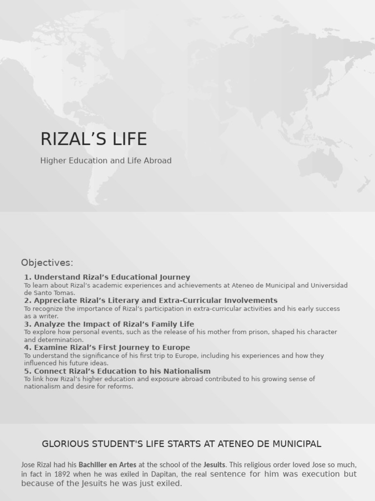 Rizal's Educational Journey and Impact | PDF | Social Science | Classics
