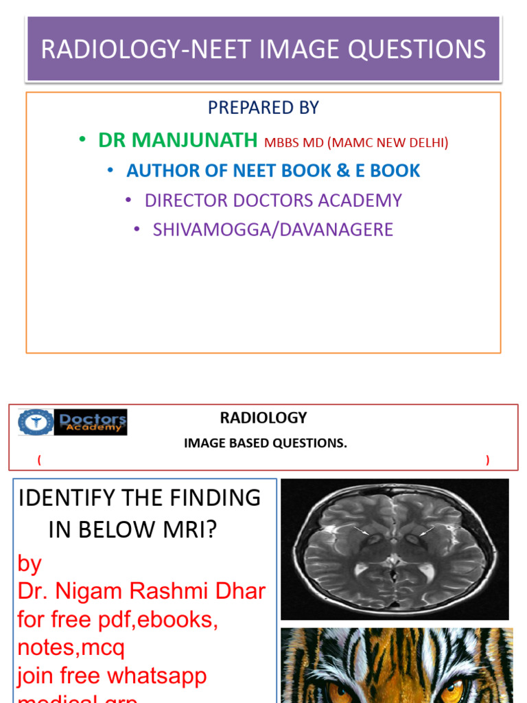 Radiology NEET Image Questions Guide | PDF | Vertebra | Radiology