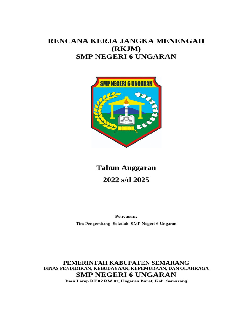 RKJM SMP Negeri 6 Ungaran 2022-2025 | PDF