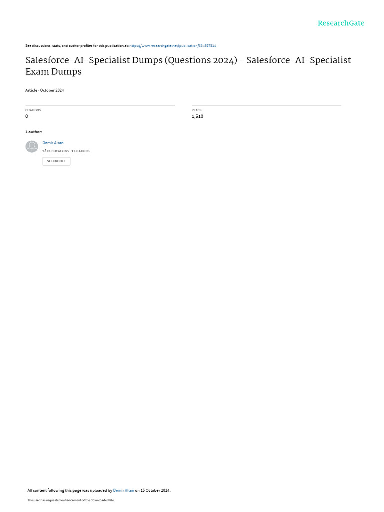 Salesforce AI Specialist | PDF | Artificial Intelligence | Intelligence ...
