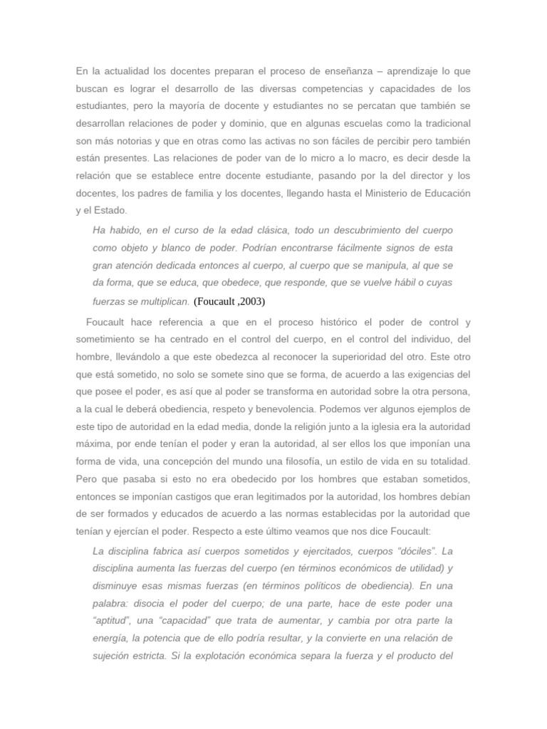 Foucault Poder Pdf Enseñando Michel Foucault