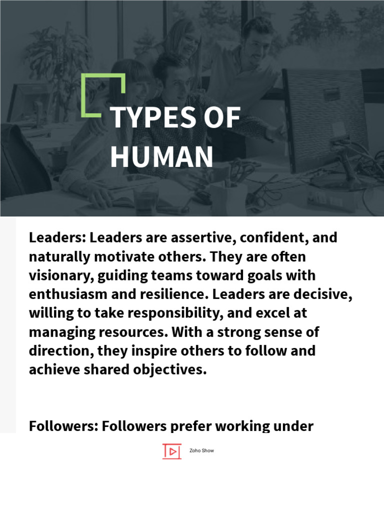 Types of Human Leaders and Followers | PDF | Self-Improvement