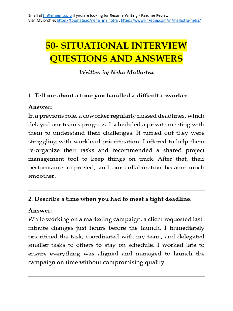 Interview Questions and Answers | PDF | New Product Development | Customer