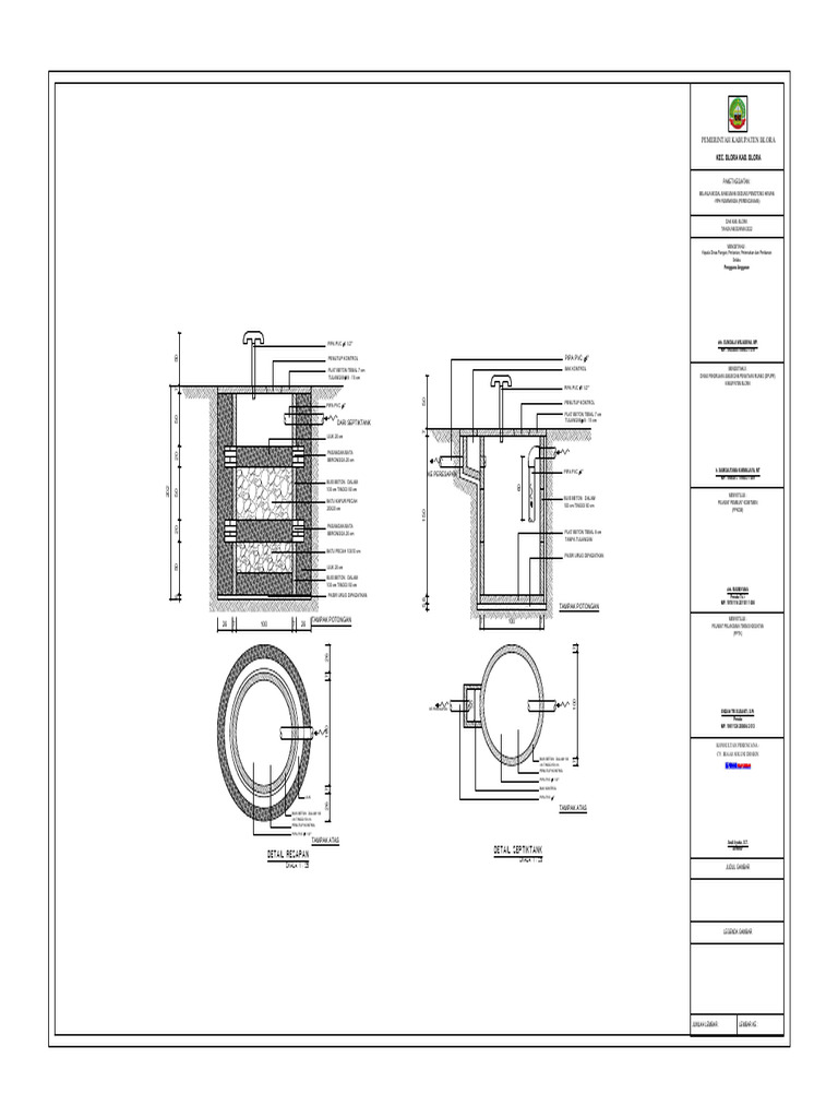 Detail Septik Tank Buis Beton | PDF