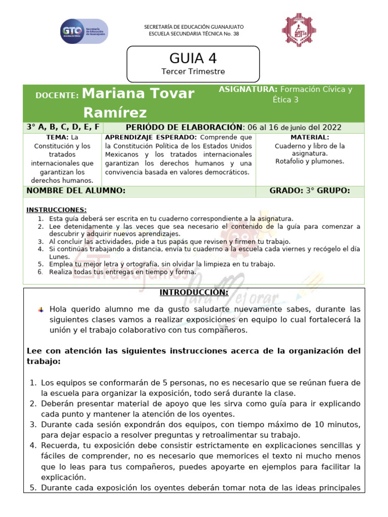 Guia4 FOCE3 | PDF | Crecimiento personal y profesional | Ciencias sociales