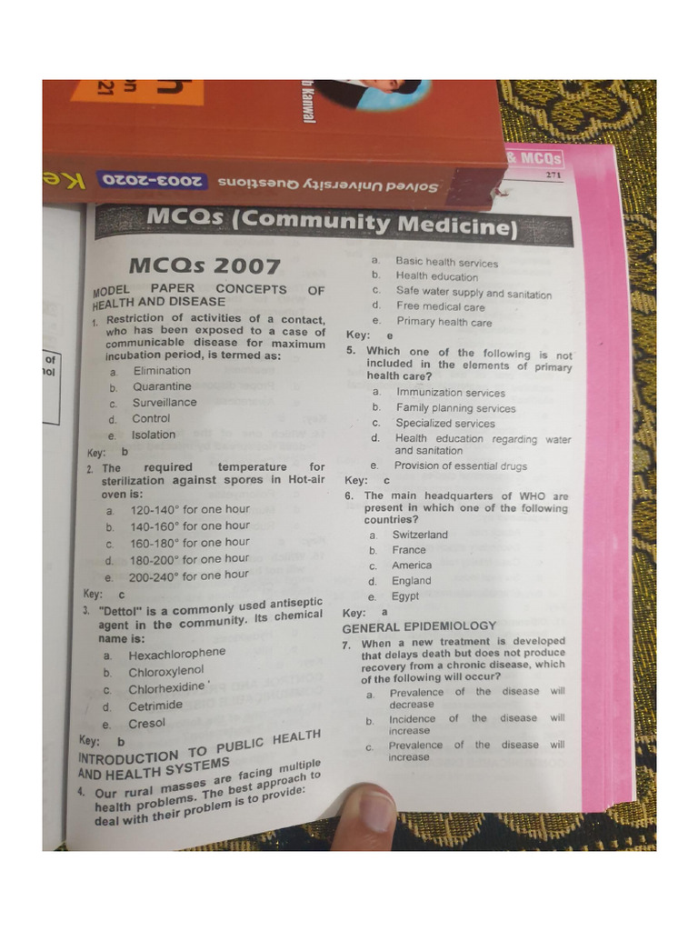 Community medicine mcqs key to uhs | PDF