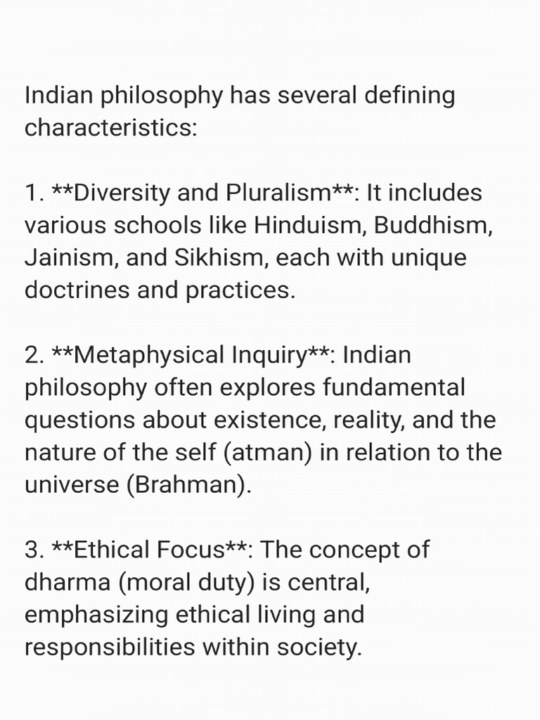 Chief Characteristics Of Indian Philosophy