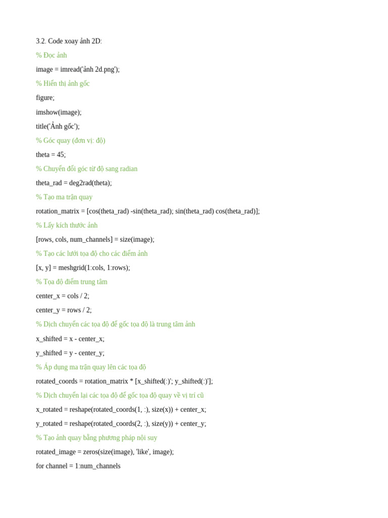 code xoay ảnh 2D | PDF