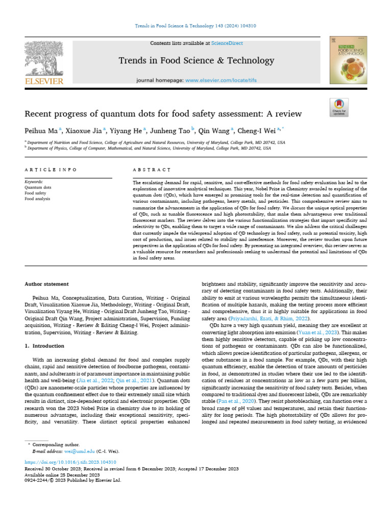 recent-progress-of-quantum-dots-for-food-safety-2024-trends-in-food