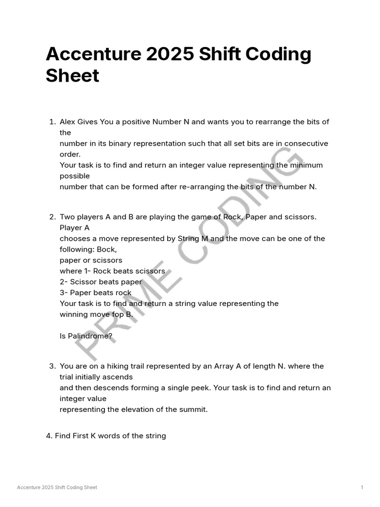 Accenture 2025 Shift Coding Tasks | PDF | String (Computer Science ...