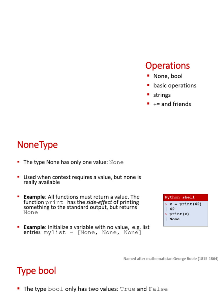 Python Data Types and Operations Guide | PDF | Boolean Data Type ...