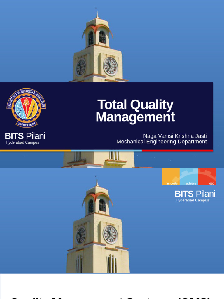 Total Quality Management Overview at BITS Pilani | PDF | Quality ...