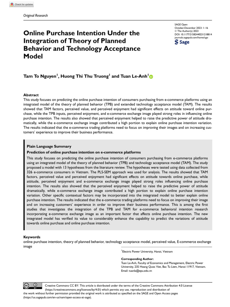 Online Purchase Intention in E-Commerce | PDF | Attitude (Psychology ...