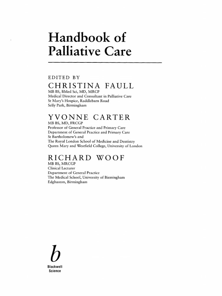 Needs Assessment and Audit in Palliative Care | PDF