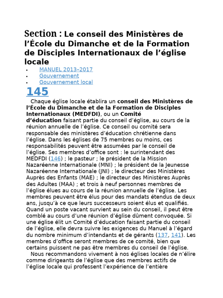 Qualités d'un Moniteur d'École du Dimanche | PDF | Église chrétienne ...