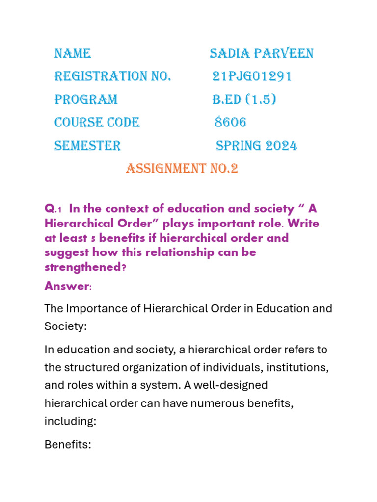 I Am Sharing '8606 Assignment No 2' With You-Compressed | PDF ...