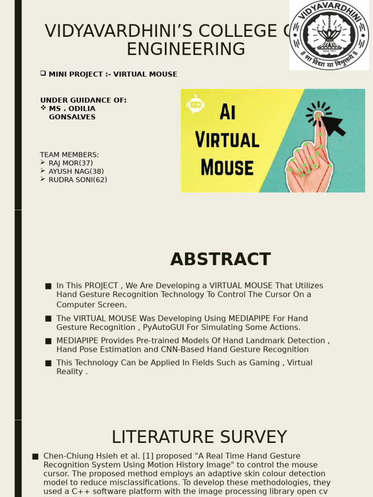 Gesture-Controlled Virtual Mouse Project | PDF | Input/Output ...
