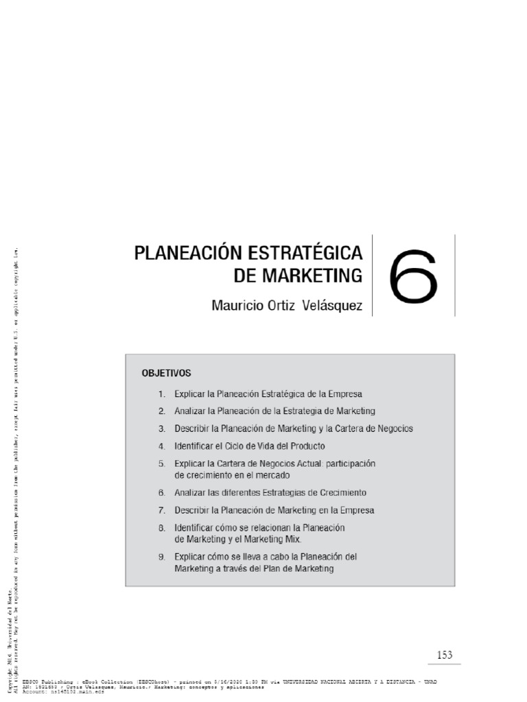 Planeacion Estrategica Del Marketing (Ortiz, 2014) | PDF