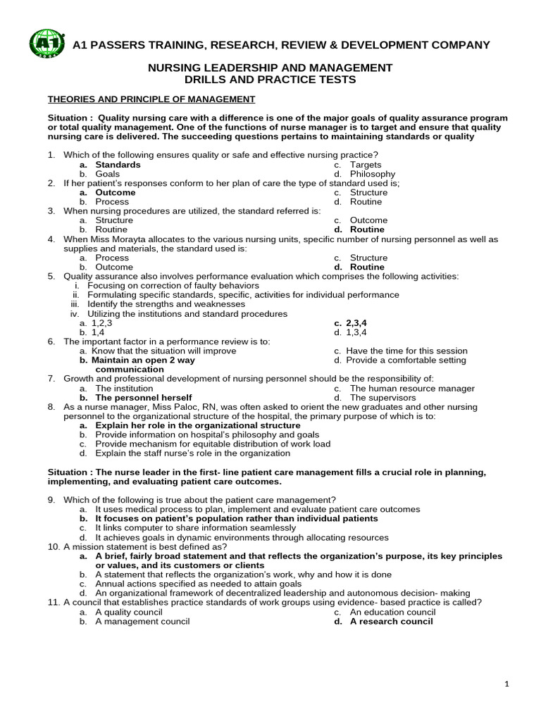 Nursing Leadership and Quality Management | PDF | Nursing | Leadership