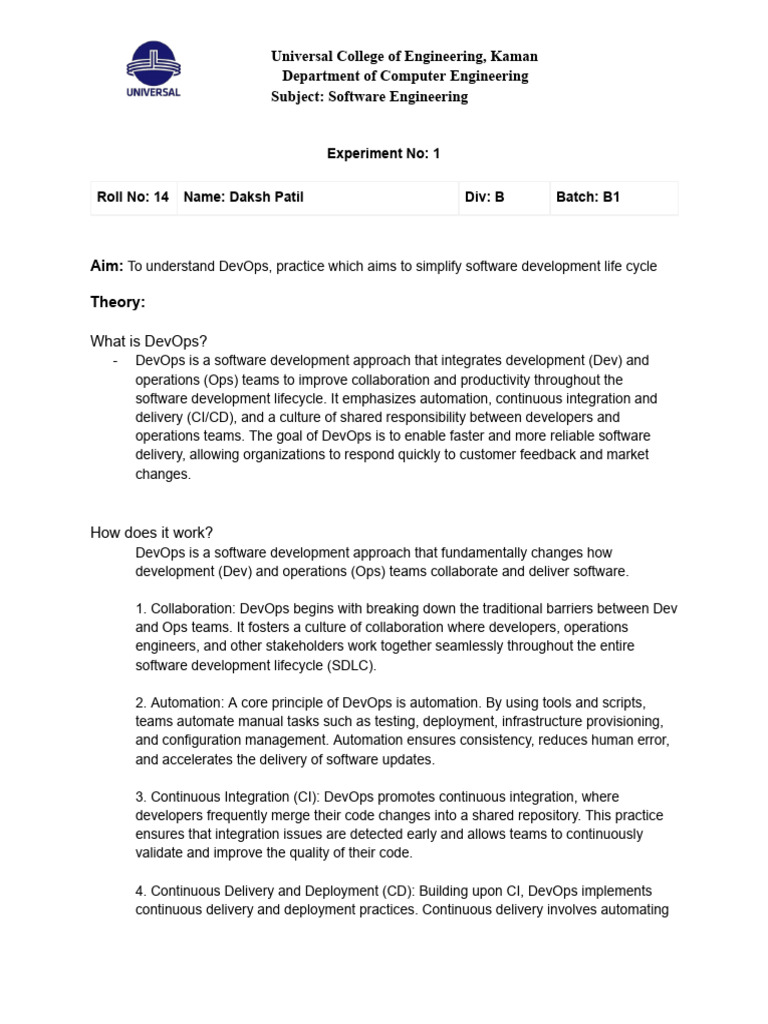 SE Exp2 14 | PDF | Automation | Software Development Process