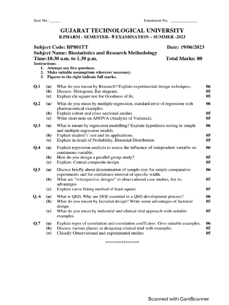 Biostatistics and Research Methodology | PDF | Analysis Of Variance ...