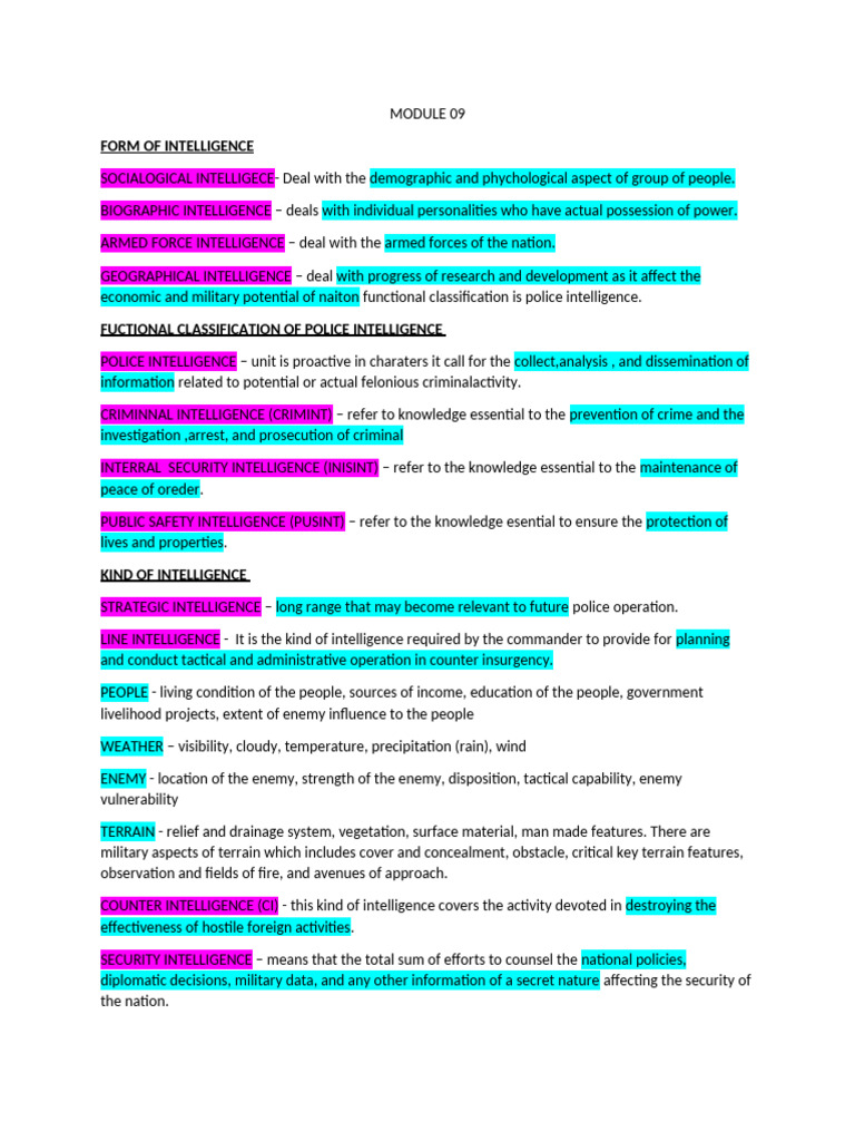 Reviewer For Fcii | PDF | Military Intelligence | Counterintelligence