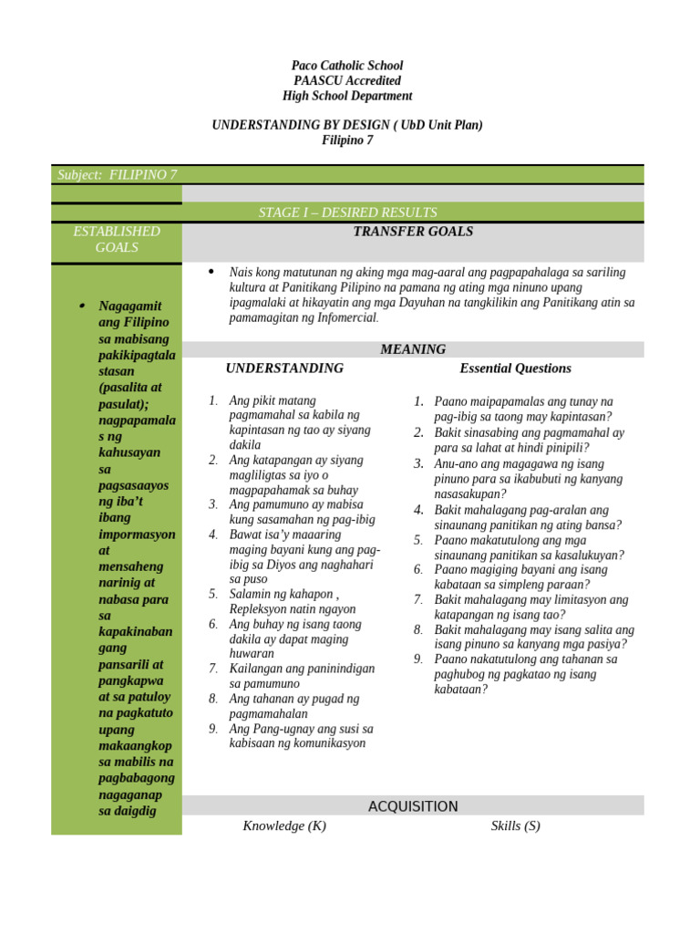Ubd 2014 | PDF