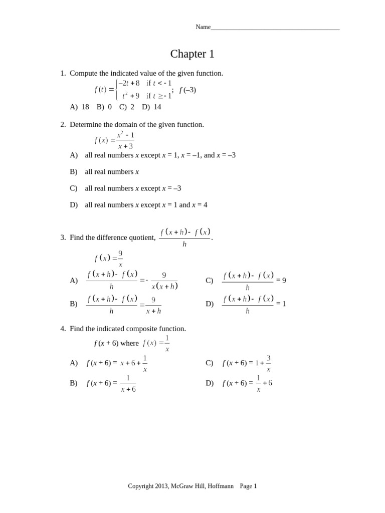 Chapter 1 MC | PDF