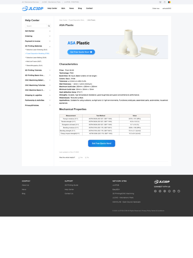 ASA Plastic: Properties and Applications | PDF | 3 D Printing ...