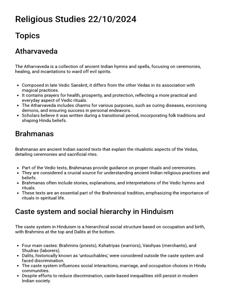 Overview of Hindu Texts and Practices | PDF | Vedas | Bhagavad Gita