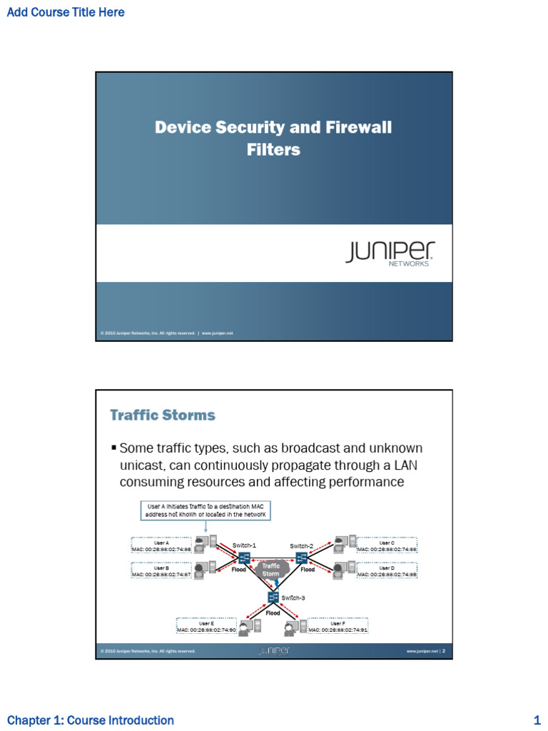 Storm Control and Firewall Filters Guide | PDF | Firewall (Computing ...