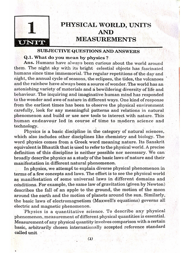 CH 1 Physics Apiled Physics | PDF