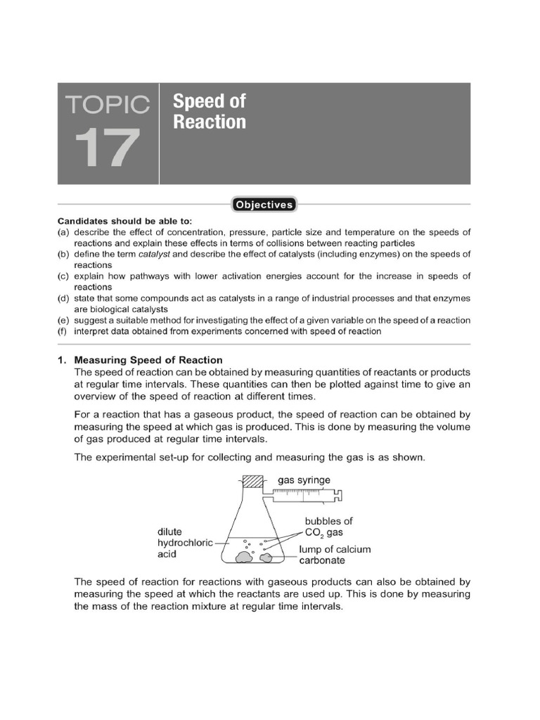 Rate of reaction summarised notes | PDF