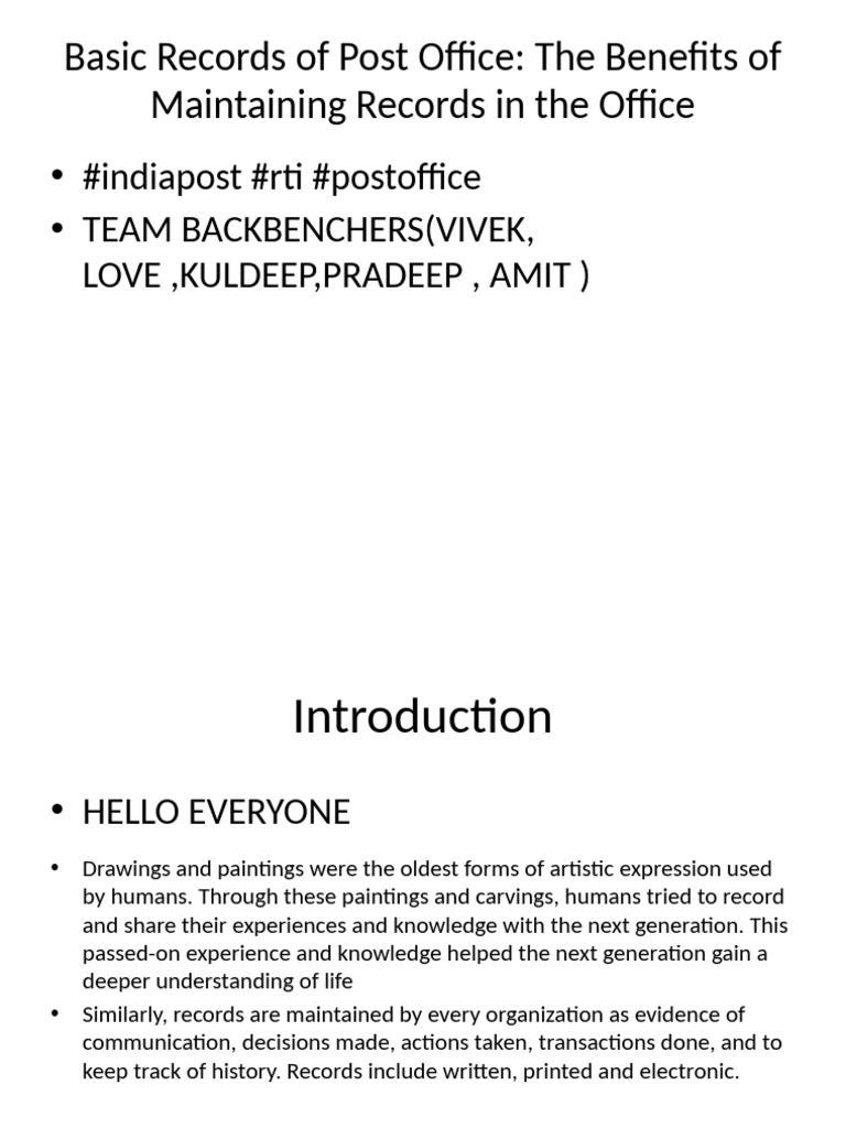 Essential Post Office Record Keeping | PDF