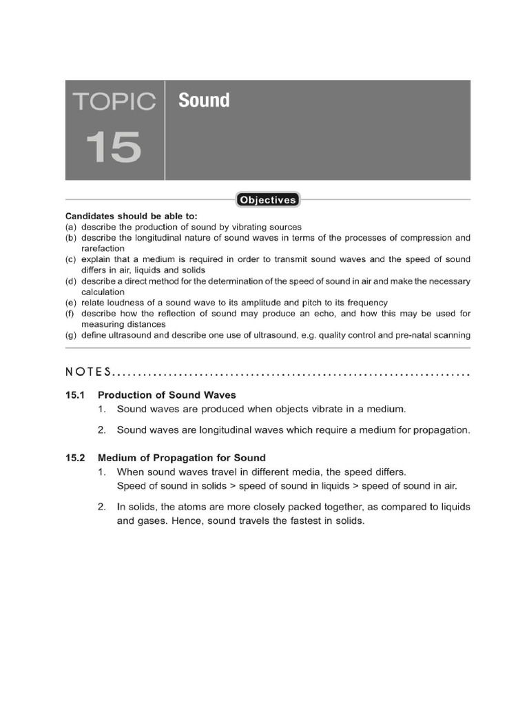 Sound Summarised Notes | PDF