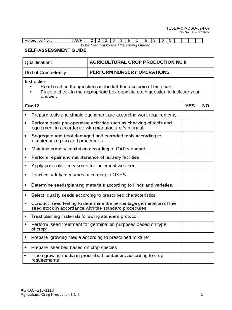 Sag Acp NC Ii | PDF | Plant Nursery | Agriculture