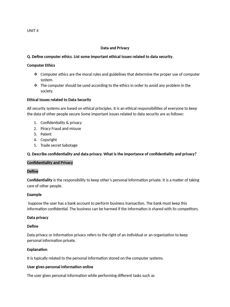Data Privacy and Ethics in Computing | PDF | Encryption | Password