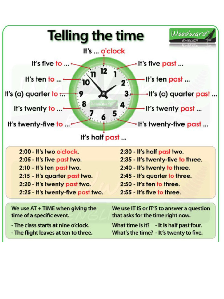 Telling Time in English: Methods | PDF | Language Arts & Discipline