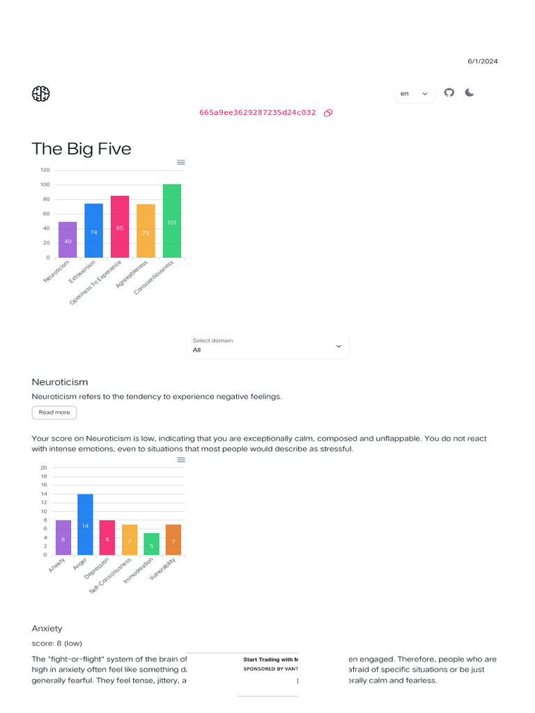 My Results From The BigFive Personality Test - Free Open-Source BigFive ...
