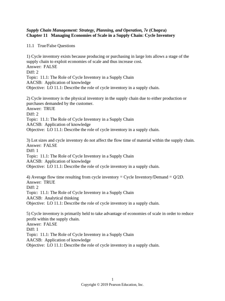 Chopra scm07 Tif 11 | PDF | Supply Chain | Inventory